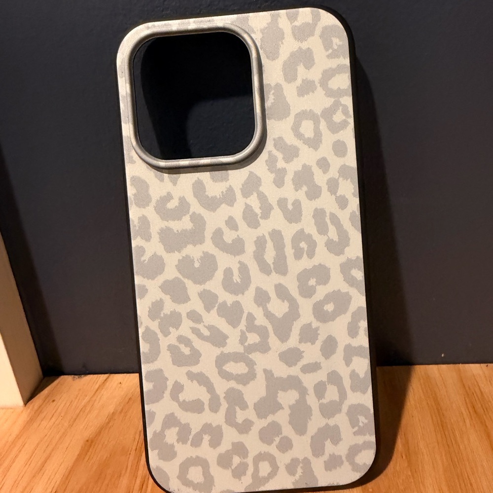iPhone -14 pro case Leopard Print Phone Case - Gray